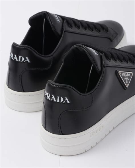 men's black leather prada sport round-toe sneakers|Prada Sport Leather Sneakers .